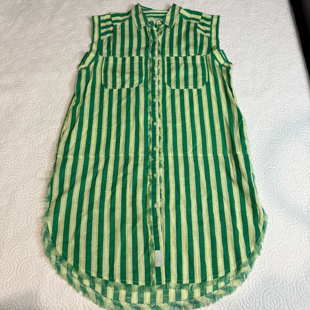 We The Free Half Moon Striped Tunic size small Coastal Resortwear 100% Cotton - Picture 9 of 10